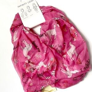 Collection 18 pink llama infinity scarf NWT